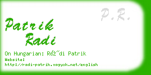 patrik radi business card